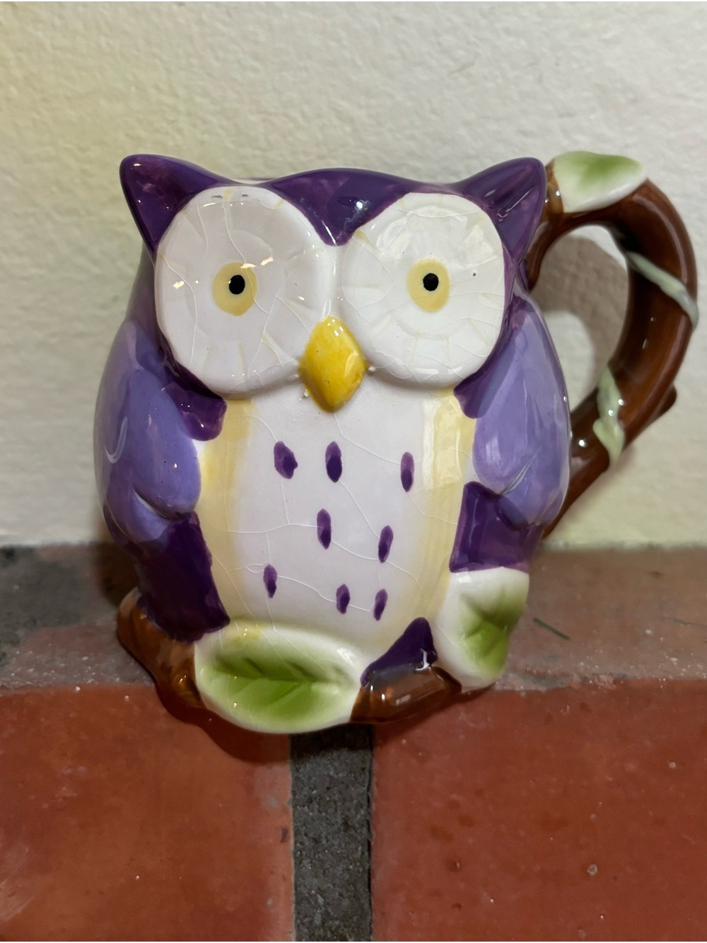 Vintage Great Gatherings Purple Owl Coffee Mug, Hand Wash, Not Microwave Safe